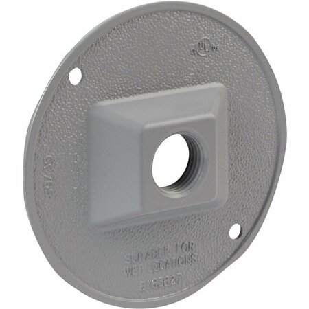 BELL 1-Outlet Round Zing Gray Cluster Outdoor Box Cover, Shrink Wrapped 5193-0